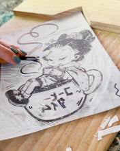 Load image into Gallery viewer, Limited Edition Lino Press Print - "Coffee Time"