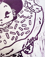 Load image into Gallery viewer, Limited Edition Lino Press Print - "Donut Time"