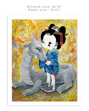 Load image into Gallery viewer, Mia and Dragon - 9x11" Print