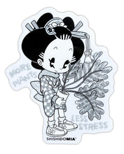Load image into Gallery viewer, More Plants Less Stress Sticker - Transparent