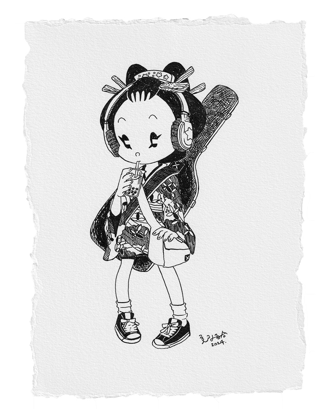 Bubbletea Break - Original Doodle