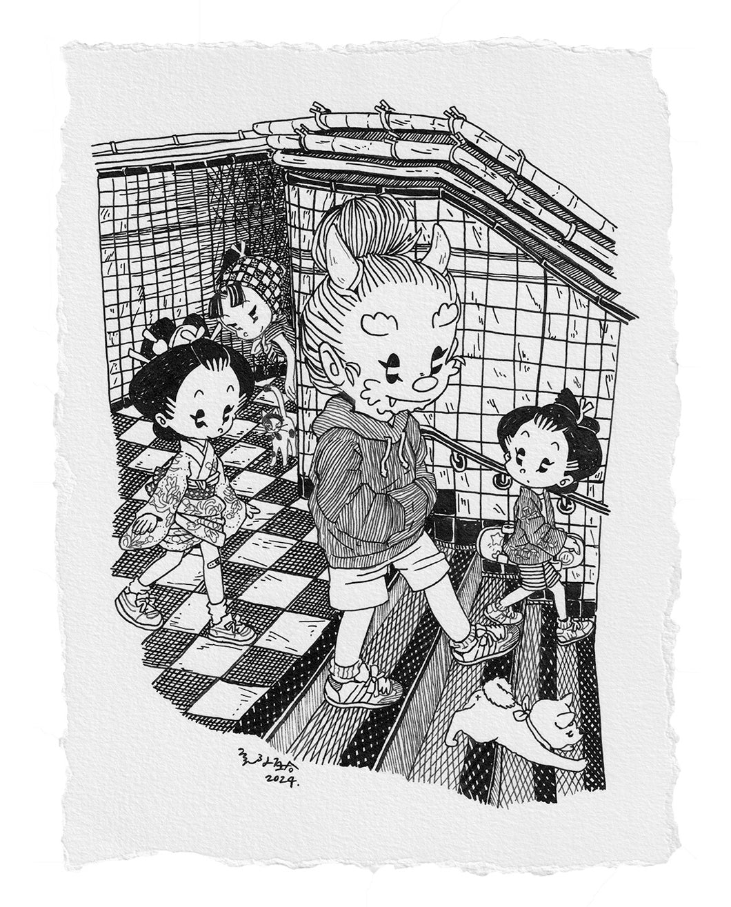 Down to the Rail - Original Doodle