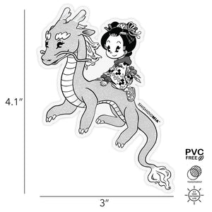 Mia & Dragon Sticker - Transparent