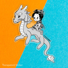 Load image into Gallery viewer, Mia &amp; Dragon Sticker - Transparent
