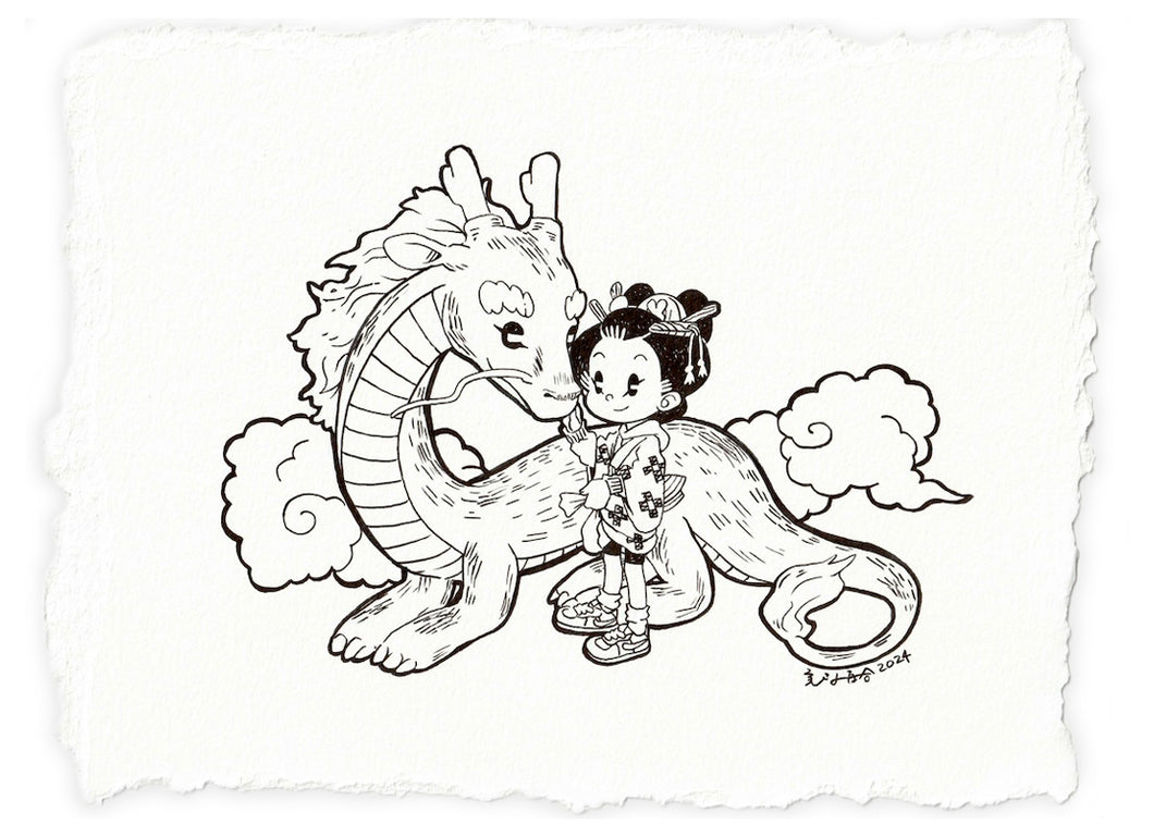 Mia & Dragon - Original Doodle