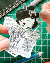 Load image into Gallery viewer, More Plants Less Stress Sticker - Transparent
