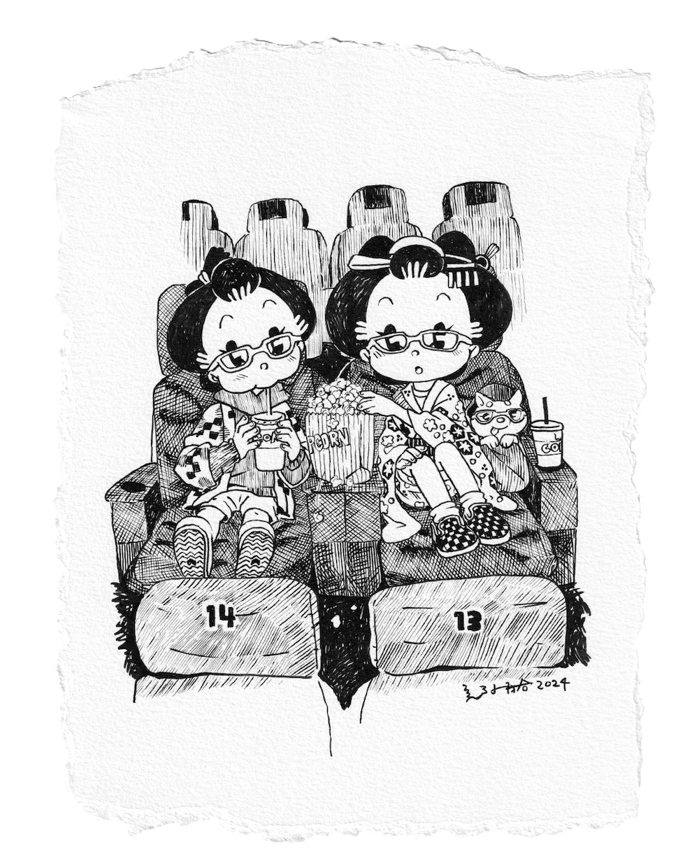 Movie Night - Original Doodle